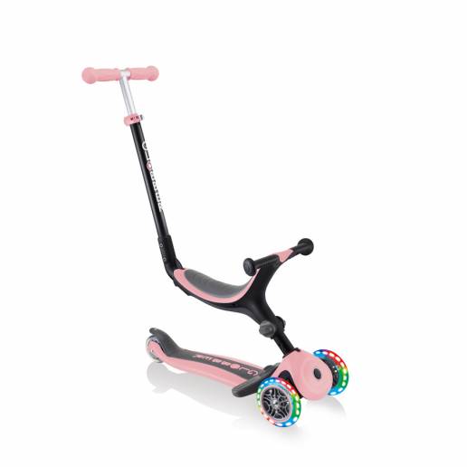 Globber GO-UP Foldable Plus Lights / Deep Pastel Pink - Skrejriteņi ar trīs riteņiem